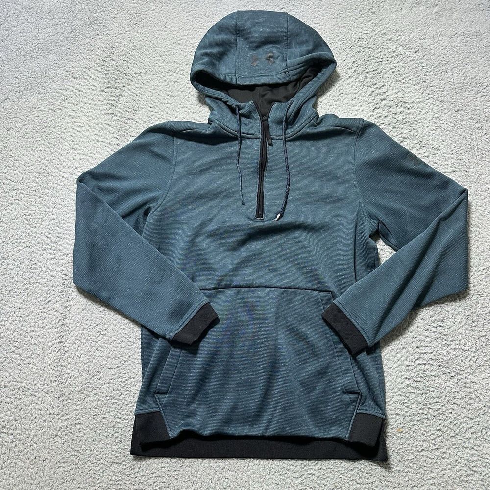 Under Armour Sweatshirt Womens XS‎ Heather Green Hoodie Loose Coldgear 1/4 Zip